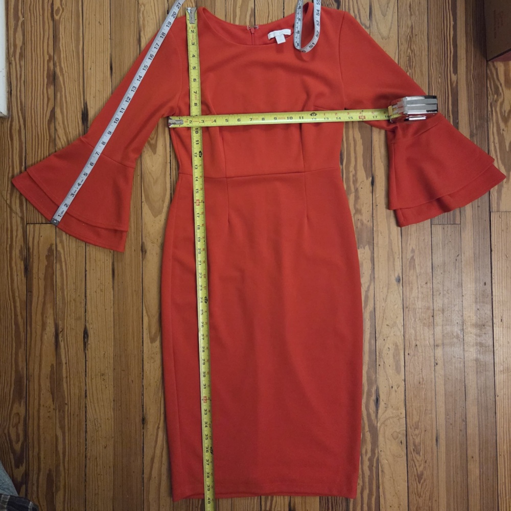 New York & Company Red Long Sleeve Dress - Picture 3 of 6